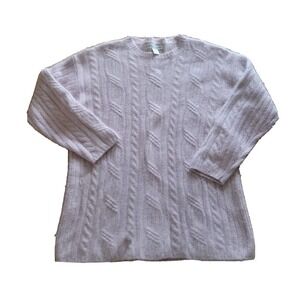 American Knitworks Sweater Womens Medium Light PInk Angora Blend Tight Knit Top